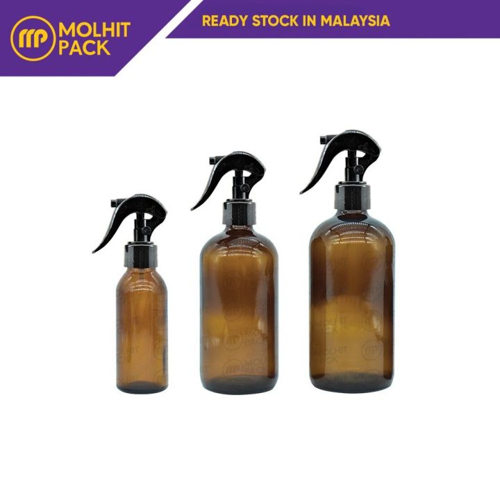 Amber Glass Bottle With Trigger Sprayer Aromatherapy Dispenser Diffuse ...
