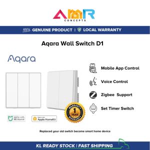 Aqara Smart Wall Switch D1 - ZigBee Smart APP Global (No Neutral Wire) - Multifunctional Gateway for Daily Use with Dual/Triple Key Control - Wireless Connection - High Compatibility and Smart Experience