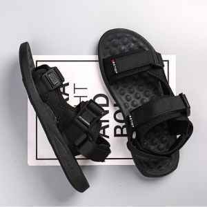 New Style Mens Sandal Casual Breathable Beach Shoes Fashion Comfortable Sports Shoes Korean Two Straps Rubber Sandals
