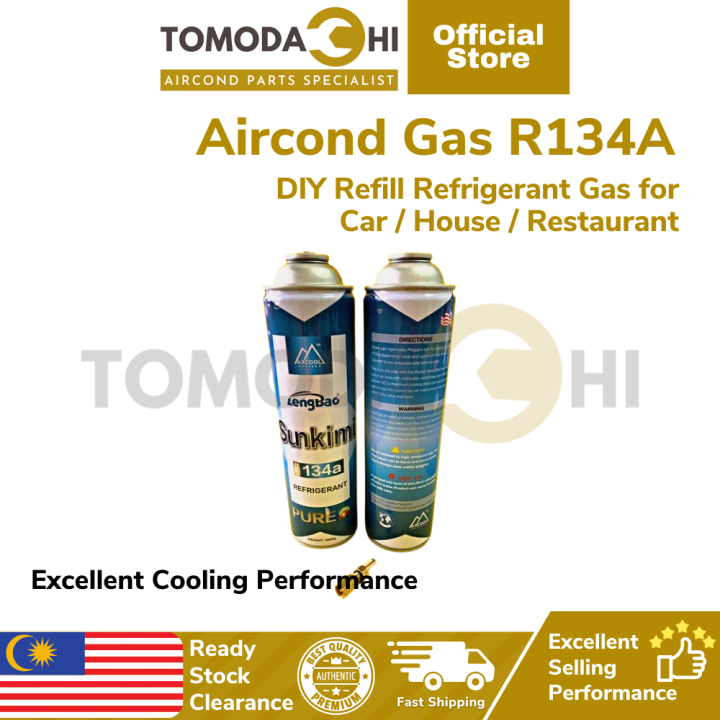 TOMODACHI Aircond Gas r134a for Car DIY (1000g) Gas r134a for