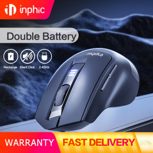 Inphic M9 2.4G Wireless Mouse Rechargeable Ergonomic Silent Mouse 2400DPI Optical Mice (500mAh) with Battery Indicator