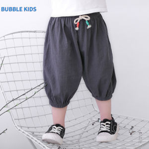 BUBBLE KIDS Summer Childrens Cropped Trousers Boys and Girls Bloomers Baby Bubble Pants Korean Style Fashionable Casual Pants