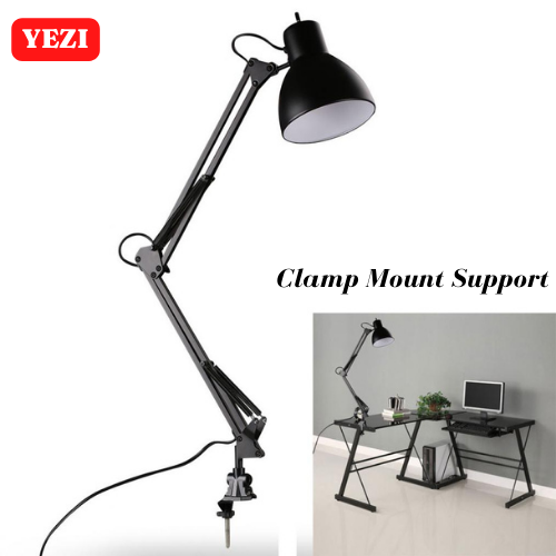 Swing Arm MultiJoint Desk Clamp Mount Support Lamp, with Rotatable