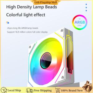 [Ueb Flagship Mall]12cm ARGB 5V 3Pin 4 Pin PWM Computer Chassis Fan Infinity Mirror CPU Case Cooling Fan 800-1800 RPM Silent Ventilador