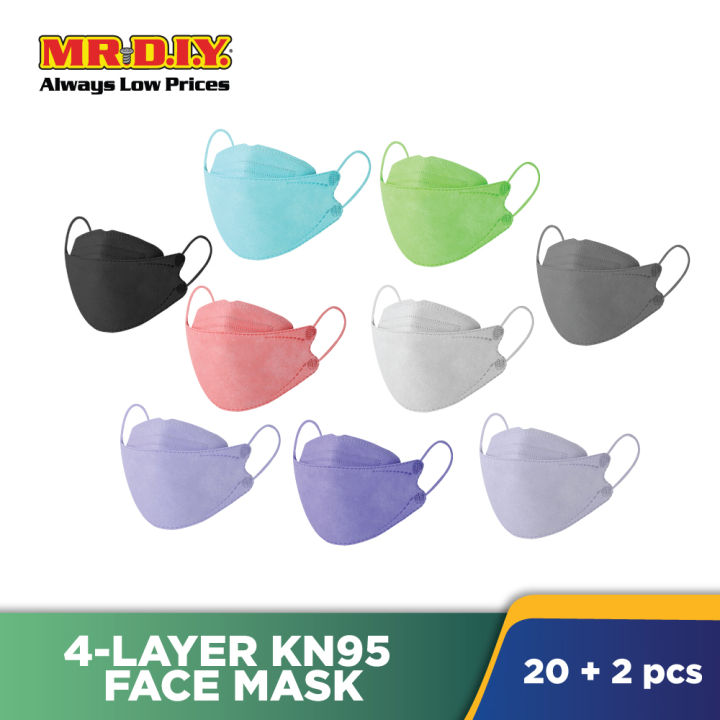 (MR.DIY) 4ply KF94/KN95 Disposable Face Mask (20 + 2 pcs) NEW DESIGN