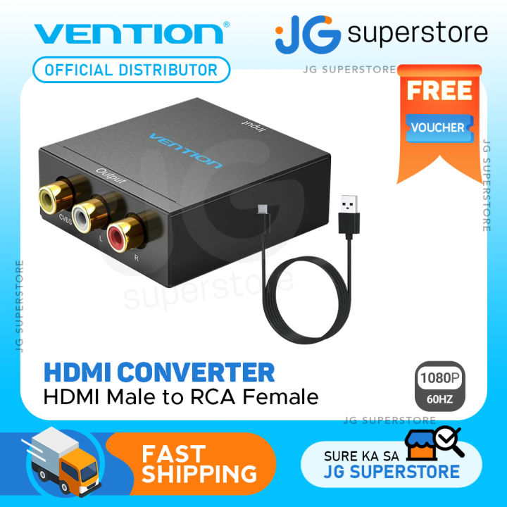 Vention Hdmi To Rca Converter Female To Female P Hz Av Audio Splitter Metal Adapter With