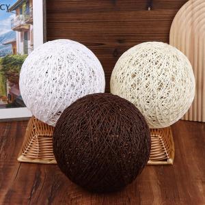 GY🌠🌠🌠 Round Concise Hand-woven Rattan Vine Ball Pendant Lampshade Light Lamp Shades Light Accessories(20cm Diameter)