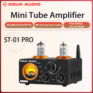 Douk Audio HiFi Bluetooth 5.0 Vacuum Tube Amplifier USB DAC Stereo Receiver COAX/OPT Home Audio Digital Amp W/VU Meter 100W+100W
