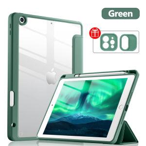 Slim Smart Protective Case Cover for iPad 9.7 Air1/2 Gen5/6 Pro11 10.2 Gen 7 8 9 Flexible Soft Silicone Shockproof Flip Casing Tri-fold Tablet Sleeve Auto Wake/Sleep with Pencil Holder Free DIY Stickers