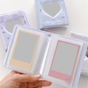 Xách tay 3inch thẻ Album Tim Rỗng thiết kế giá để ảnh với 40 Túi photocard chất kết dính cho sinh viên và người lớn