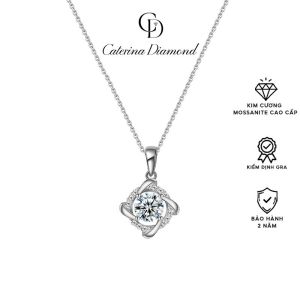 Bộ trang sức nữ kim cương Moissanite Caterina dây chuyền khuyên tai Imple Versatil Set DN028 - DE030