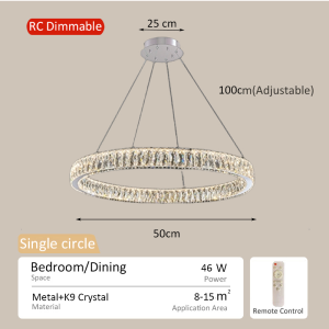 【STAR】Chandelier Ceiling Light for Living Room Crystal Design Hanging Lights Bedroom Pendant Lamp