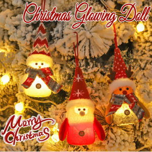 Christmas Glowing Doll Light Up Santa Elf Gnome Pendant Ornament Christmas Tree Decor Home Gift for Children