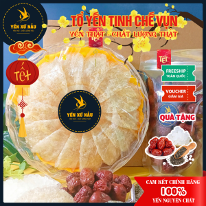 100Gr Tổ Yến Vụn Tinh Chế Nguyên Chất - Quà Tặng Táo Đỏ + Đường Phèn + Hạt Chia - Yến Xứ Nẫu