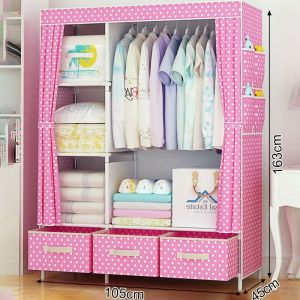 Large Size Zipper Wardrobe Simple Clothes Closet Cabinet Organizer High Quality Bedroom Wardrobe