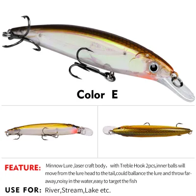 PROBEROS 1PCS Luminous Sinking Minnow Lure Long Casting 9cm 11cm Topwater Fishing Bass Bait Artificial Hard Lure Bass Fishing Tackle DW470