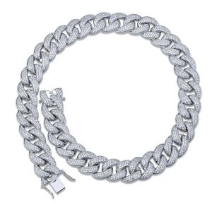TOPGRILLZ Miami Cuban Link Chain Necklace Mens Hip Hop Gold Color Iced Out Cubic Zircon Necklaces Jewelry Gifts 16"-30"