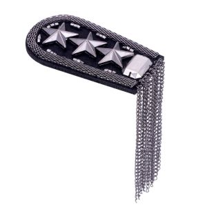 BEAUTYLADIES Epaulet Tassel Chain Shoulder Board Brooch Punk Epaulette Armband Breastpin Fringe Shoulder Mark Suit