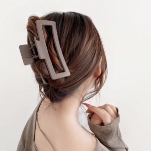 4pcs Set Women Hair Claw Simple Style Solid Color Big Hair Claw Clips Square Hair Clips Rectangle Fashion Hair Accessories