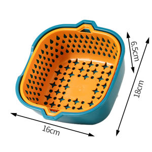 Nipiin 6in1 Drain Basket For Fruit and Vegetables Plastic Washing Basket Double Layer Basin Household Kitchen Soak/Wash/Drain