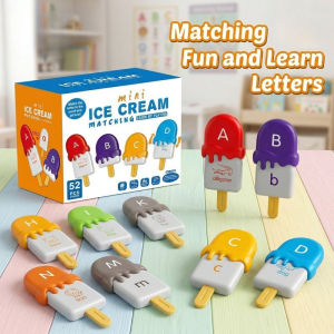 Baby Alphabet Learning Toys for Toddlers Ice Cream ABC Letter Matching Toy Preschool Educational Montessori Toy for Boys Girls