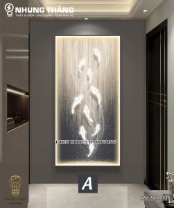 Tranh Treo Tường Đèn LED Cao Cấp DT-8565 - Cửu Ngư Quần Hội - Decor Trang Trí Phòng Ngủ  Phòng Khách  Hành Lang - Bảo hành 1 năm - CÓ VIDEO