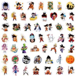 50Pcs/Set Stiker Pack Dragonball Son Goku Dragon Ball Waterproof Anti Air Sticker Tumbler Helm Koper Laptop