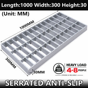 Safe & Anti-Slip Steel Grating Stair Treads & Drain Grates 2T Load Rust Resistant 20/25/30CM