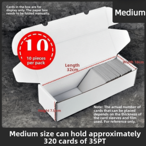 BENYTRO 10PCS Large Capacity Trading Card Storage Box White Portable Baseball Card Box High Quality Cardboard Sports Card Box For PSA/CGC/BCW/MTG Etc