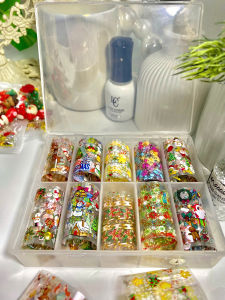 Set Foil Noel trang trí nail lễ hội Noel