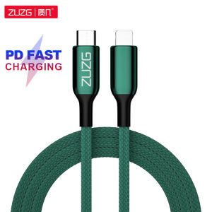 ZUZG PD 20W Zinc Alloy USB C to iOS Cable 1M Fast Braided Type-C to Lightning to Power Delivery Metal Charging Cable PD Fast Charging Cord for iPhone 14 13 Pro Max 13 12 pro SE2 11 11 Pro XS XR MacBook iPad