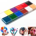 12 Colors Halloween Face Body Paint Set Face Painting Art Palette Cosplay Makeup Cat wajah. 