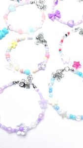 สร้อยข้อมือลูกปัด กำไลลูกปัดแบบปรับได้ กำไลลูกปัด สร้อยข้อมือเกาหลี น่ารักมากๆ มีอีกหลายสี l K2