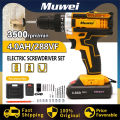 🔥MUWEI🔥Cordless Electric Screwdriver 288VF Impact Drill Impact Wrench Rechargeable Li-on Battery Hand Drill Set Impact Drilling Screw Driver Power Tool  电钻 螺丝刀 电动扳手. 