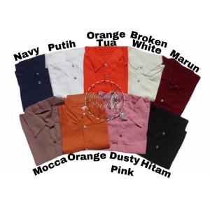 [Bisa COD] Kemeja Polos Wanita Lengan Panjang Putih dan Hitam Lengkap Warna Premium