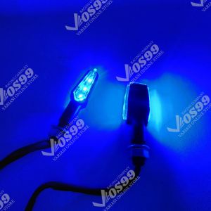 LAMPU SEN MINI LED 2 SISI SEIN MOTOR UNIVERSAL BISA UNTUK SEMUA MOTOR KUNING - BIRU