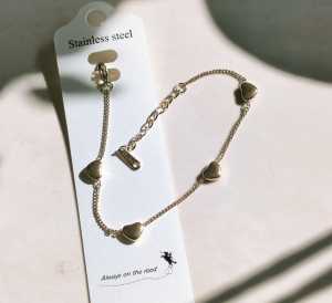gelang titanium wanita rantai love terbaru