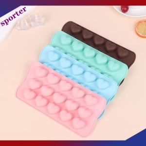 Sporter 1 cái khuôn silicon hình trái tim ba chiều 15 lỗ Khuôn mousse lưới đá sô cô la Tự làm khuôn nướng bánh kẹo mềm