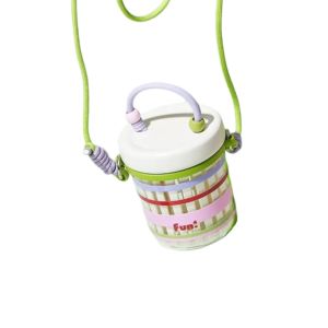 ZYJC SHOP Lớp đôi Cốc salad Chống rò rỉ  Cốc ăn sáng Bộ đồ ăn Nhựa Hộp đựng thức ăn Trường học