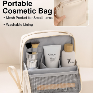 Portable Partition Cosmetic Bag Waterproof Makeup Bag Large-Capacity Travel Portable Storage Bag Makeup Pouch