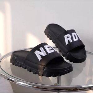 Dép nerdy Quai Ngang Nam nữ Cao Cấp Đế LR Cao 4 cm Dép NERRDY thêu chữ săc nét mang êm chống trơn trượt