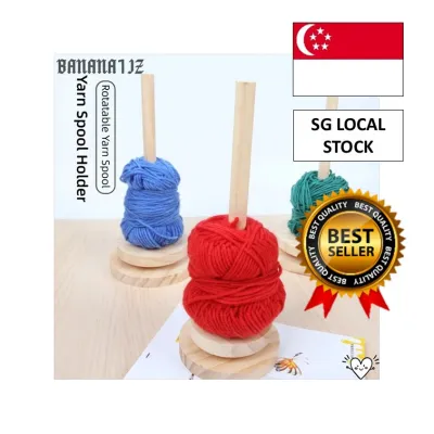 [SG 🚚] Yarn Rotating Tool Wooden Portable Wool Yarn Winding Axis Frame High Quality Detachable Yarn Holder Knitting