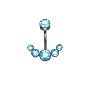 NVIEN1 New Hip Hop Women 316L  Steel Gifts Body Jewelry Crystal Curved Navel Ring Belly Button Ring