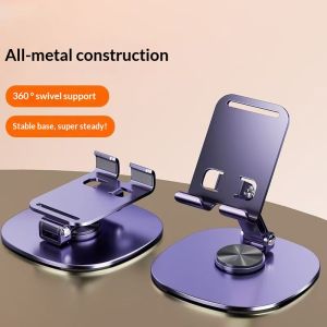 JJT 360-Degree Rotating Metal Cellphone Holder Desktop Universal Binge-watching Game Support Frame