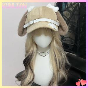 [KUNLIAN] หมวกแก็บเบเร่ต์โลลิต้าสไตล์โกธิคหมวกสำหรับลูกสุนัขหมวกสำหรับผู้หญิงหมวกคอสเพลย์หมวกกันแดดอเนกประสงค์ของขวัญ