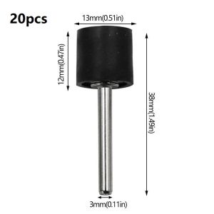 20pcs Batang Amplas Drum 1/2" Mandrel Shaft 3mm Mata Gerinda Batang As Amplas Ring Mandrel Drum Sanding