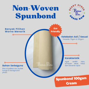Kain Spunbond 100gsm Bahan Puring Furing 100x160cm Goodie Bag - Cream