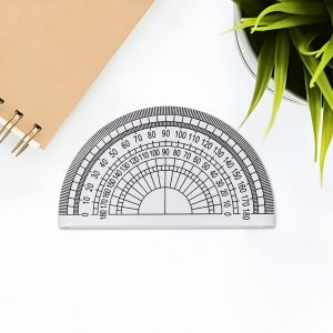 BW-A108 Busur Derajat Plastik Transparan Plastic Protractor 180 Derajat / Penggaris 180 Half Circle