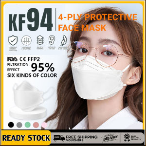 (Lowest Price)KF94 mask 10pcs/Pack malaysia made in Korea original 50pcs for Adult EarLoop/Headloop hijab KF94 Mask 4ply Fish Type Face Mask Medical Pelitup Muka Dewasa mask murah(FreeShipping)