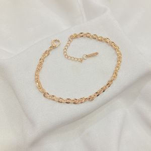 Gelang Rantai Nuri Moitf Titanium Steel Anti Karat Simple Gold / Rose Gold Dewasa